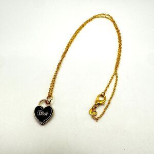 Authentic Christian Dior zipper pull charm, 18" sterling silver chain, necklace!